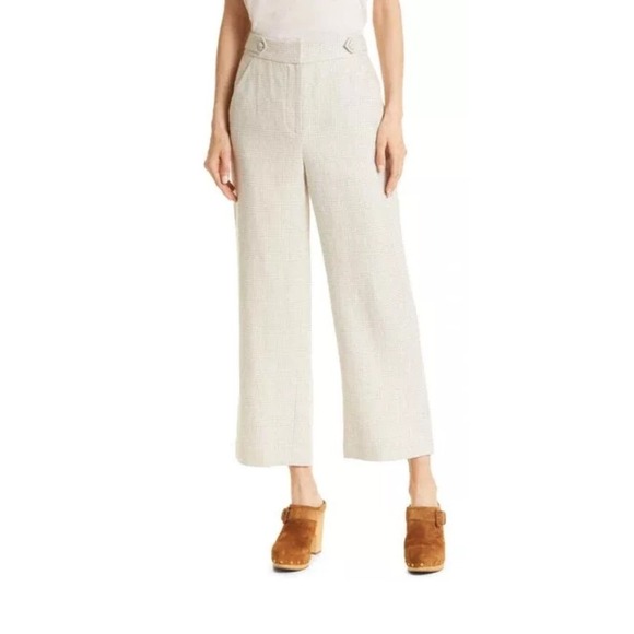 Veronica Beard Pants - Veronica Beard Oatmeal Tan 'Isley" High Waist Wide Leg Pants, Sz 0 NWT! Linen‎